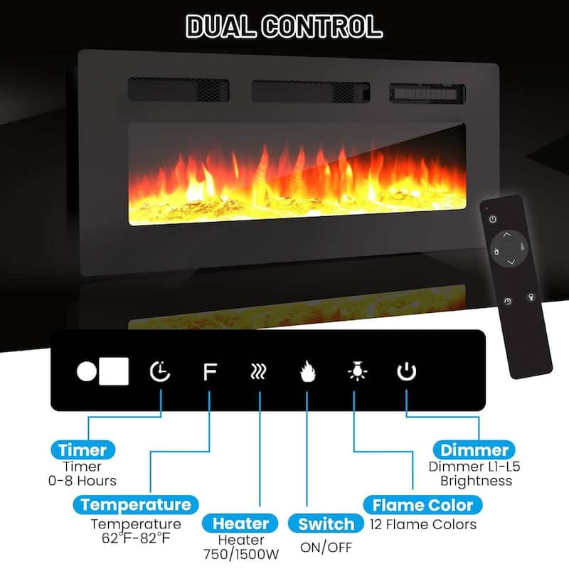 70'' Electric Fireplace Heater 2 Tier TV Stand with 36'' Firplace Entertainment Center - N/A