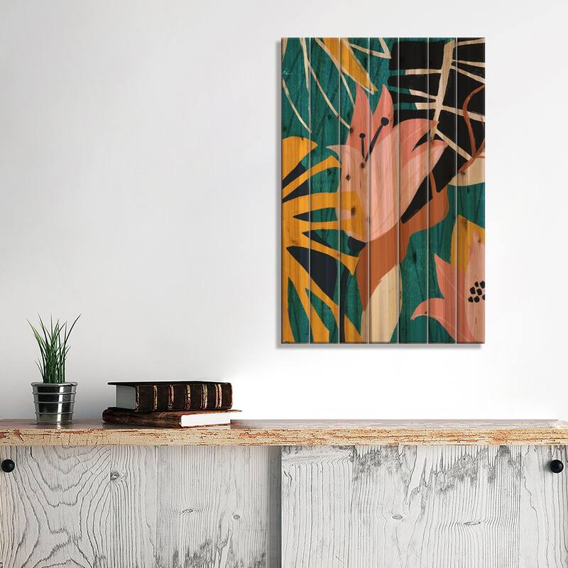Lily Lagoon II Print On Wood by June Erica Vess - Multi-Color