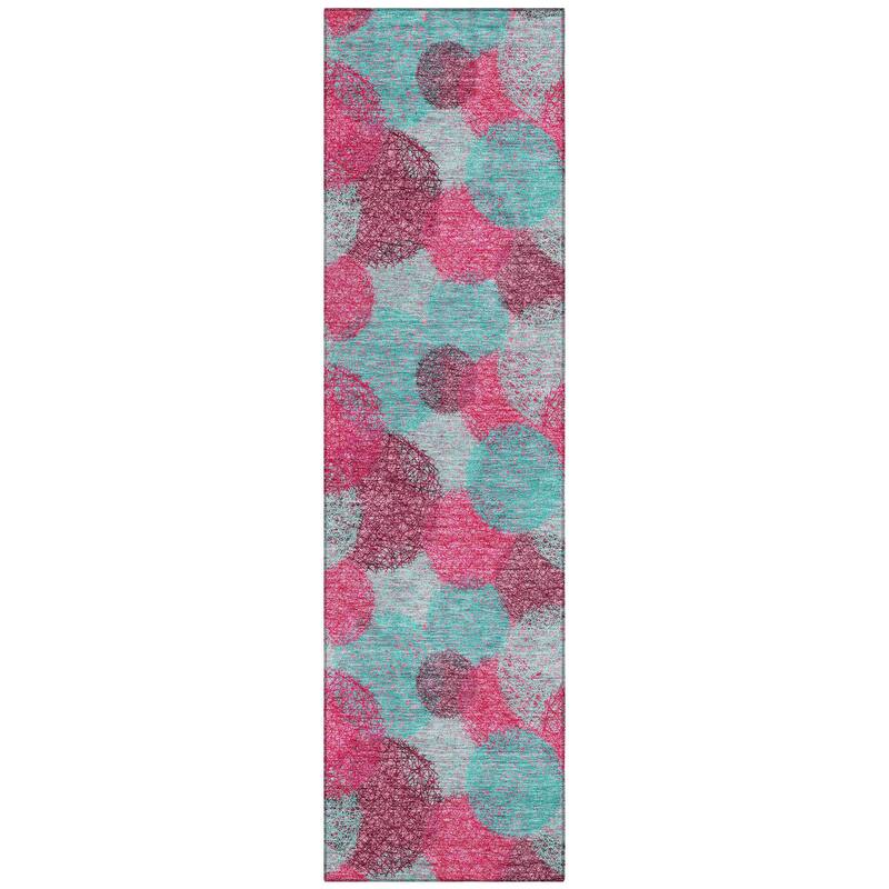 Machine Washable Indoor/ Outdoor Boho Sphere Chantille Rug