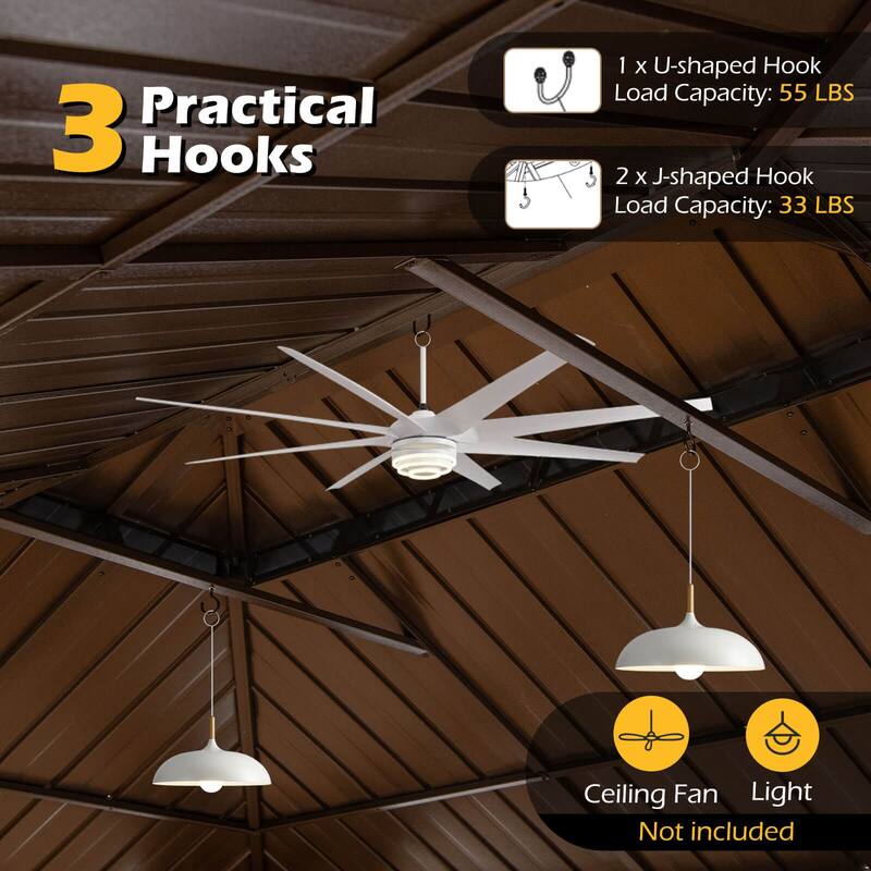 Costway 16 x 12 FT Hardtop Gazebo Aluminum Frame Permanent Pavilion - See Details