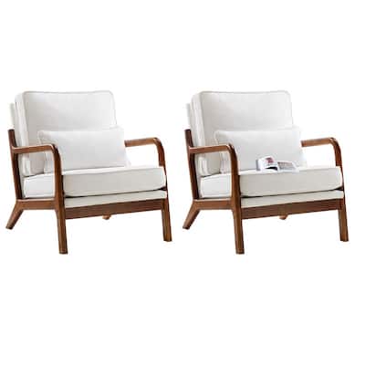 Accent Chair With Lumbar Pillow Lounge Arm Chairs (Set of 2)
