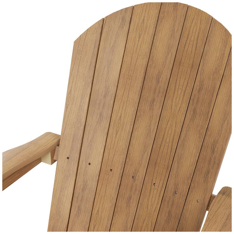 Vineyard HIPS Outdoor Folding Eco-Friendly All Weather Seashell Adirondack Chair with Side Table (2-Piece Set)