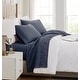 preview thumbnail 78 of 101, Vilano 21-inch Extra Deep Pocket 4-Piece Bed Sheet Set with Pleated Hem California King - Dark Blue