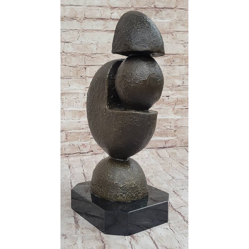 Geometric Bronze Metal Pac Man Inspired Original Art Sculpture By Fransisci