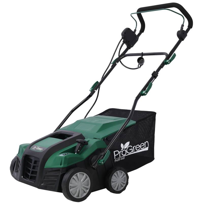 2-in-1 16''Garden Scarifier with Removable Collection Bag