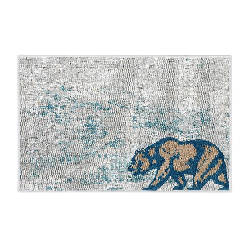 SussexHome Non-Skid Ultra-Thin Area Rugs for Laundry Room, Entryway, Bathroom and Kitchen - Washable Multipurpose Floor Mat - 20x31.5 inch - California