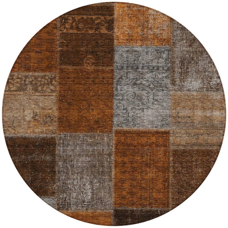 HomeRoots Patchwork Transitional Rectangle Outdoor Rug
