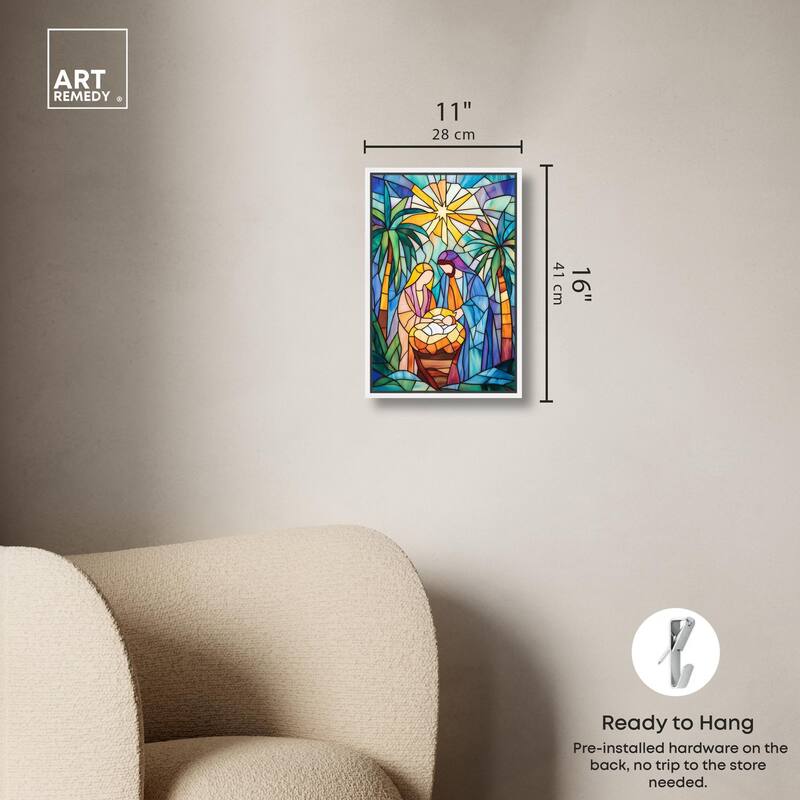 Holy Family Framed in Glass Canvas by Art Remedy