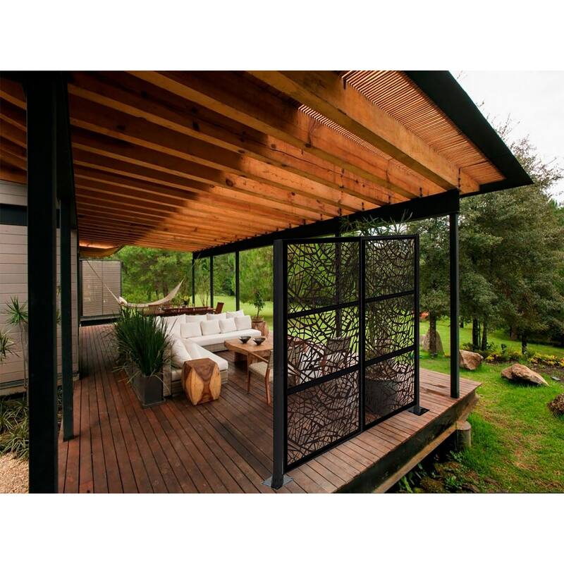 HighlanderHome Freestanding 8-foot Modular Metal Privacy Screen