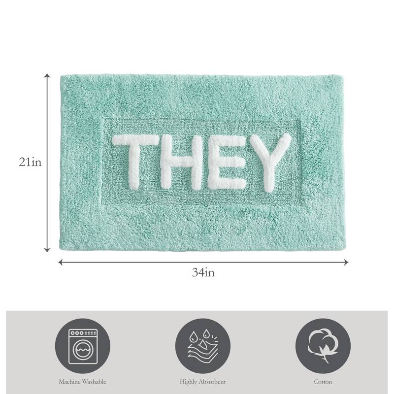 Jean Pierre Novelty "They" Cotton 21 x 34 in. Bath Rug