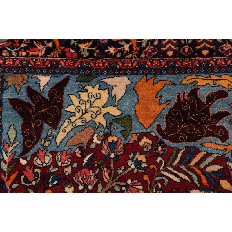 Hand Knotted Oriental 100% Wool Carpet Traditional Floral Red Kashan Area Rug - 6' 10'' X 4' 6''