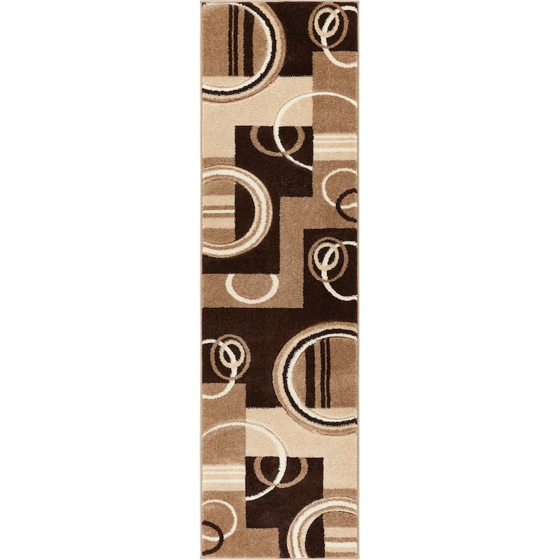 Well Woven Modern Geometric Arcs Shapes Runner Rug - 2' x 7'