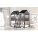 preview thumbnail 26 of 26, Full Over Full Wood Bunk Bed with Roof, Window & Guardrails - Fun Design