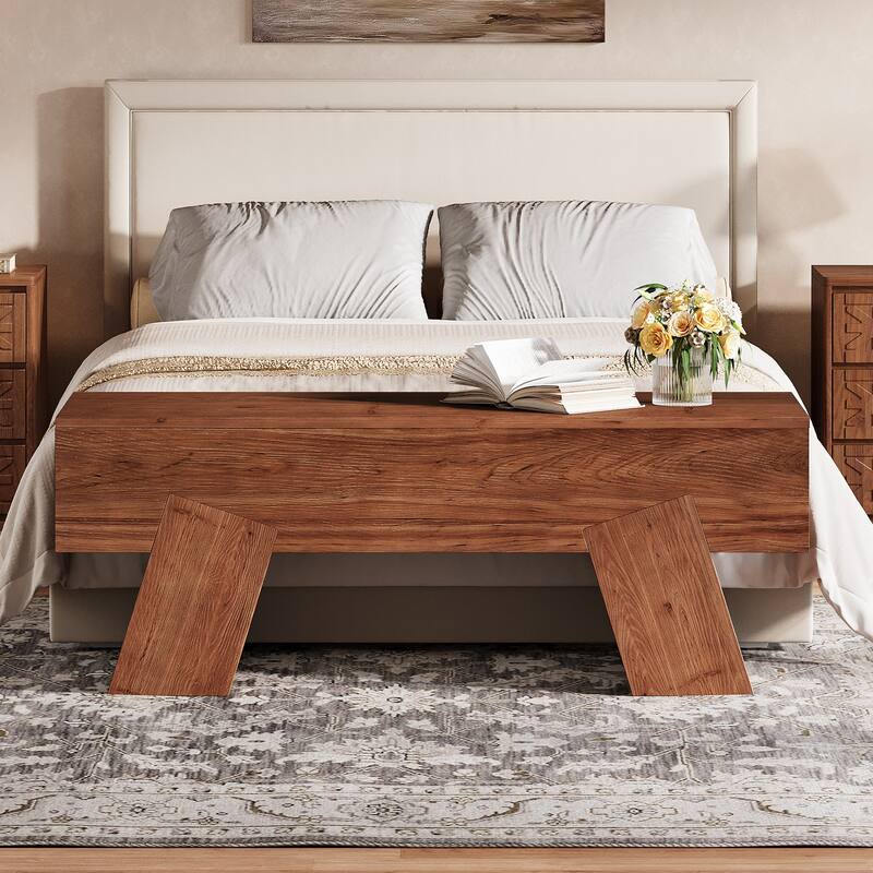 Solid Wood Shoe Bench with Sturdy Legs