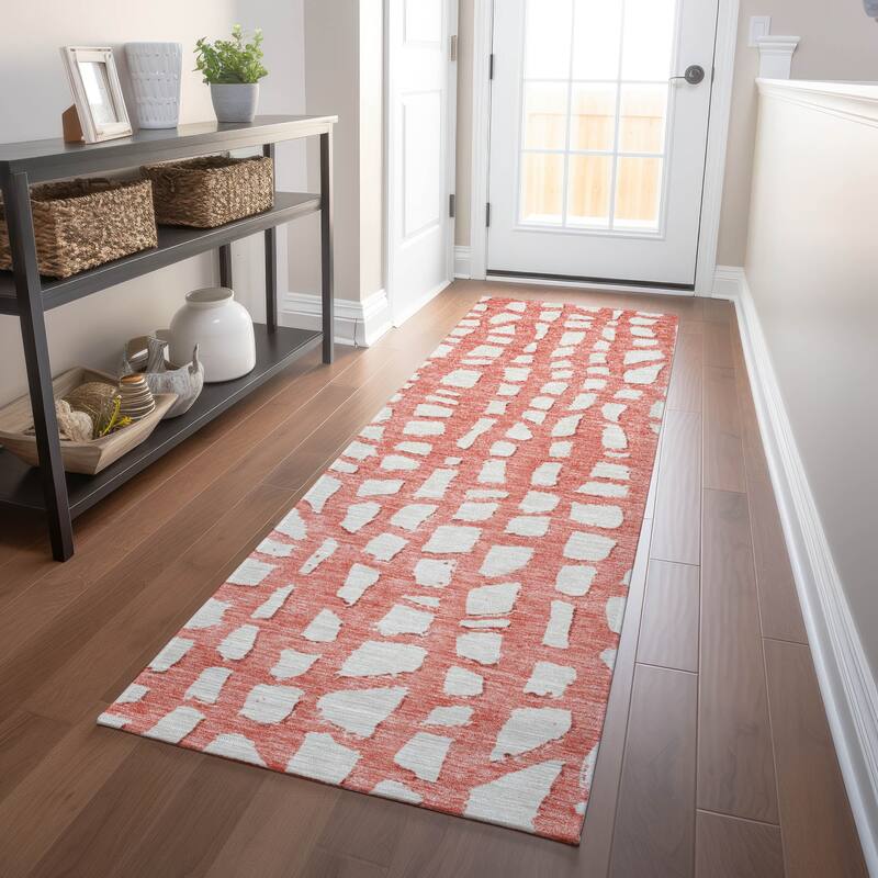Premium Washable Super Soft Contemporary Cobble Mayfield Rug - Salmon - 2' 3" x 7' 6"