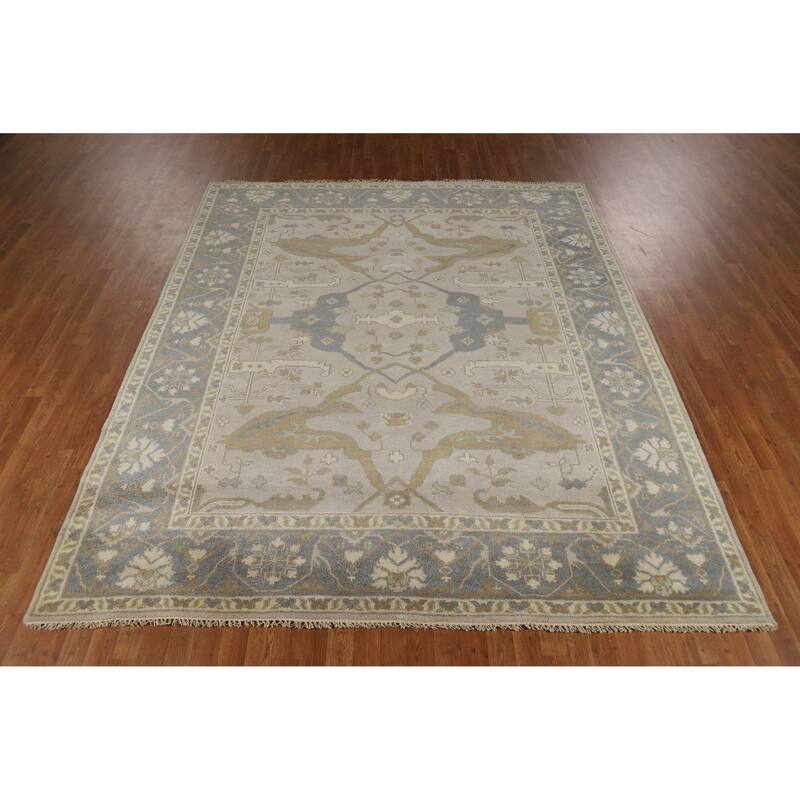 Oushak Indian Rug Hand-Knotted Wool Carpet - 8'1" x 9'10"