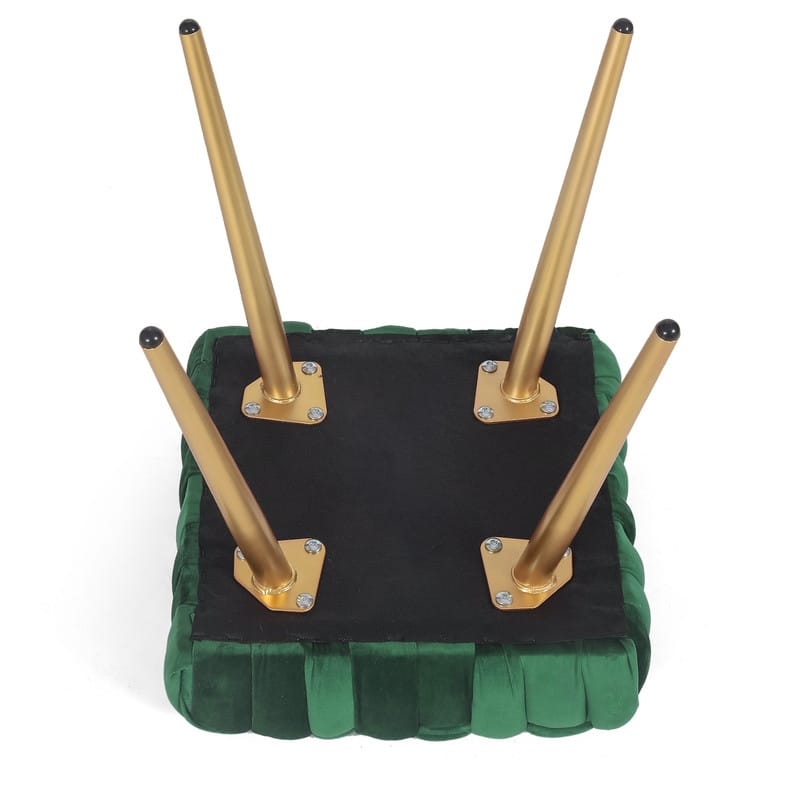 Adeco Knit Lines Ottoman Stool Seat for Living Room - Chairs Modern