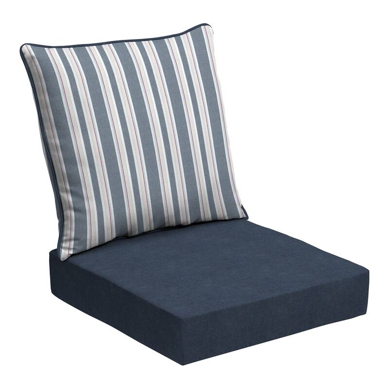 ARDEN Oceantex Seat Cushion Set - 24 W x 46.5 D in. - Ocean Blue Stripe