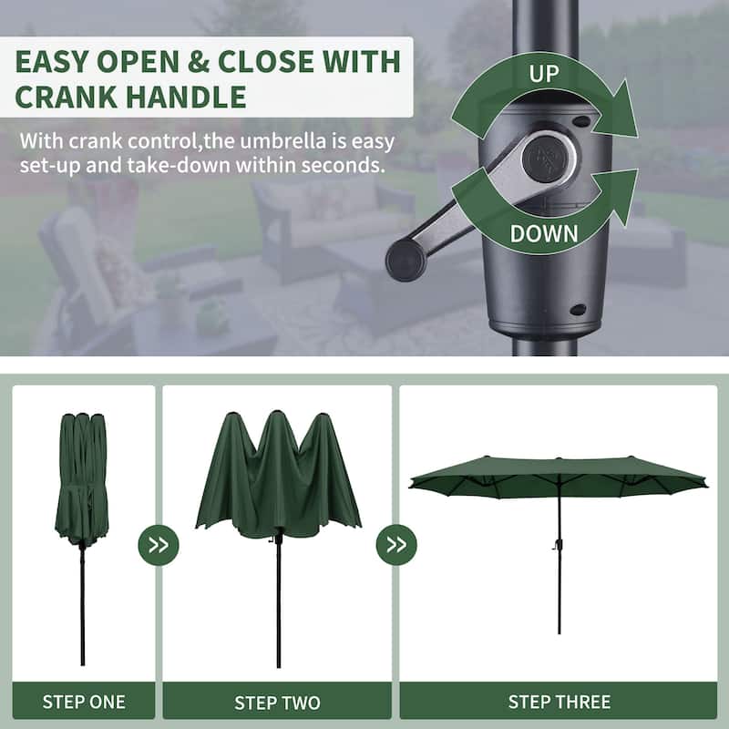 Autlaycil 13 ft Patio Umbrella with Crank For Outdoor Umbrella Base Included