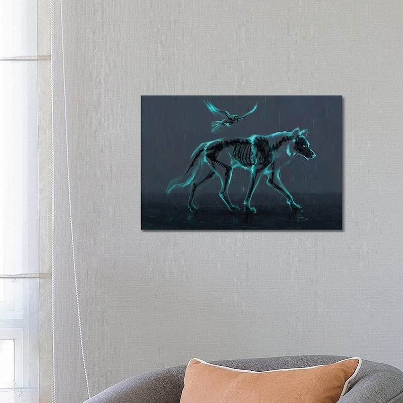 iCanvas "Wolf and Raven" by Jade Merien Canvas Print - 18x26x1.5