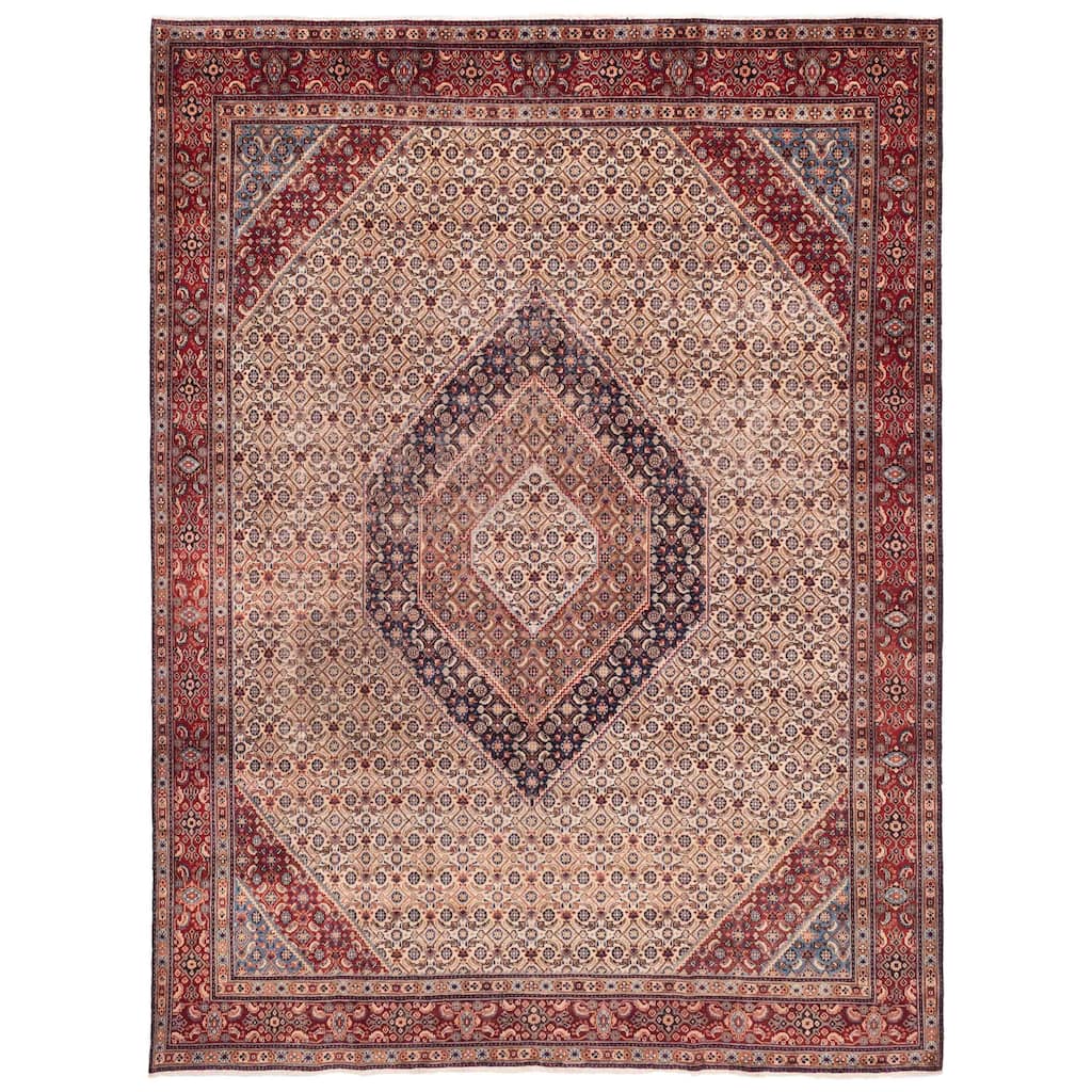 ECARPETGALLERY Hand-knotted Antalya Vintage Cream Wool Rug - 9'5 x 12'6