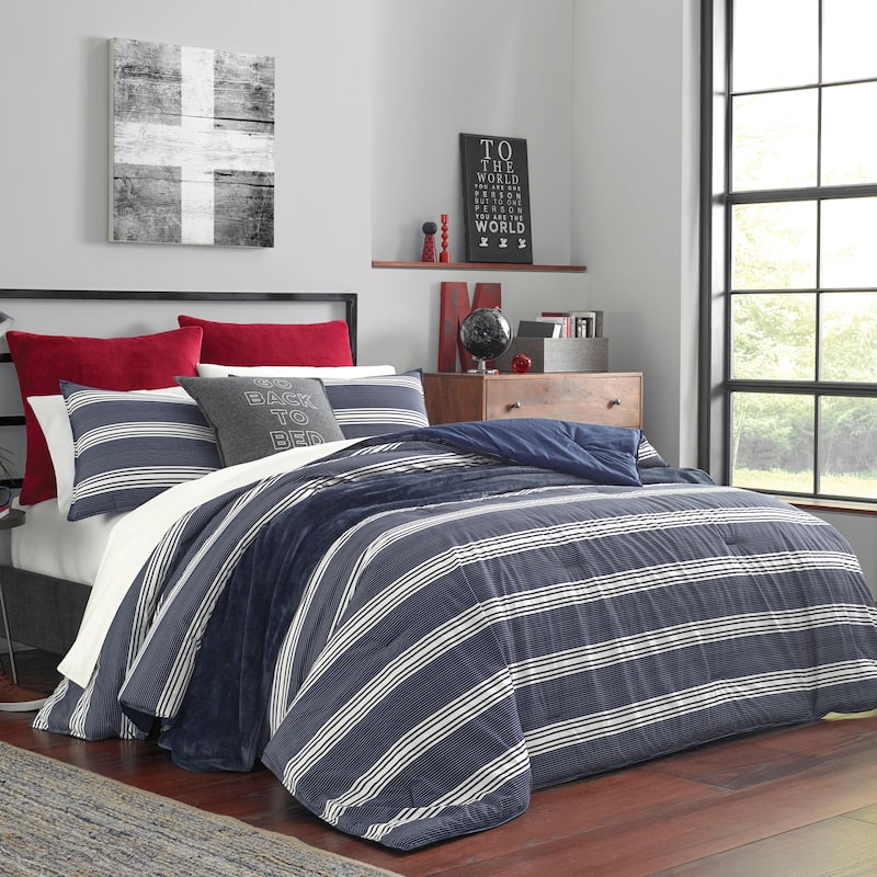Nautica Craver Cotton Navy Duvet Cover Set