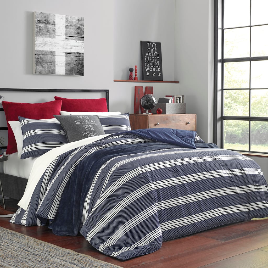 Nautica Craver Cotton Navy Duvet Cover Set