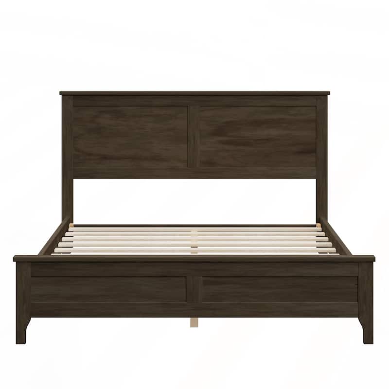 Modern Solid Wood Full Size Platform Bed