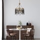 preview thumbnail 4 of 7, Coasa Boho 3-light Beads Drum Chandelier Vintage Glam Black Gold Dining Room Lighting - D17'' x H84''