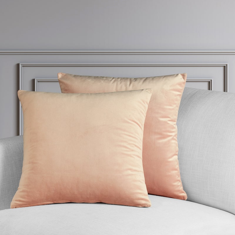 Exclusive Fabrics Heritage Plush Velvet Cushion Cover (Set of 2) - Peach Blossom