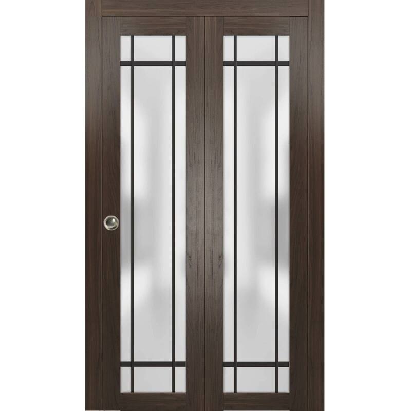 Bi-fold Doors 36 x 80 Planum 2112 Chocolate Ash Sturdy Tracks - Grey - 60" x 84" ( 2* 30x84)