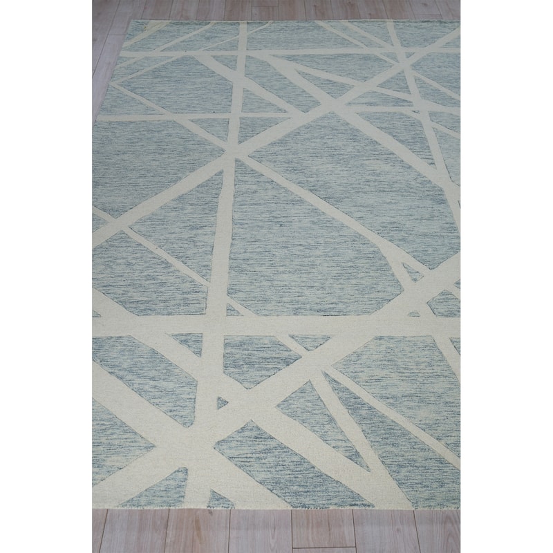 Exquisite Rugs Miami Handmade Hand-tufted New Zealand Wool on Canvas Silver/Ivory Area Rug