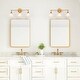 preview thumbnail 10 of 14, Coney Modern Glam 3-Light Gold Linear Bathroom Vanity Lights Frosted-glass Wall Sconces L25.6'' * W6.7'' * H10.6'' - 3-Light