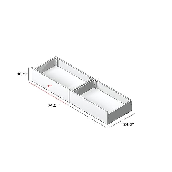 dimension image slide 1 of 2, Max and Lily Farmhouse Underbed Storage Drawers - N/A