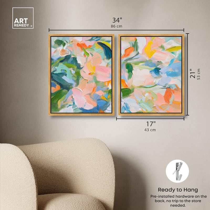 Chromatic Layers Canvas Set of 2 by Art Remedy