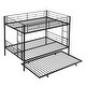 preview thumbnail 6 of 11, Space-Saving Full Over Full Metal Bunk Bed with Trundle, Sturdy Steel Frame, Easy Assembly, No Box Spring Required