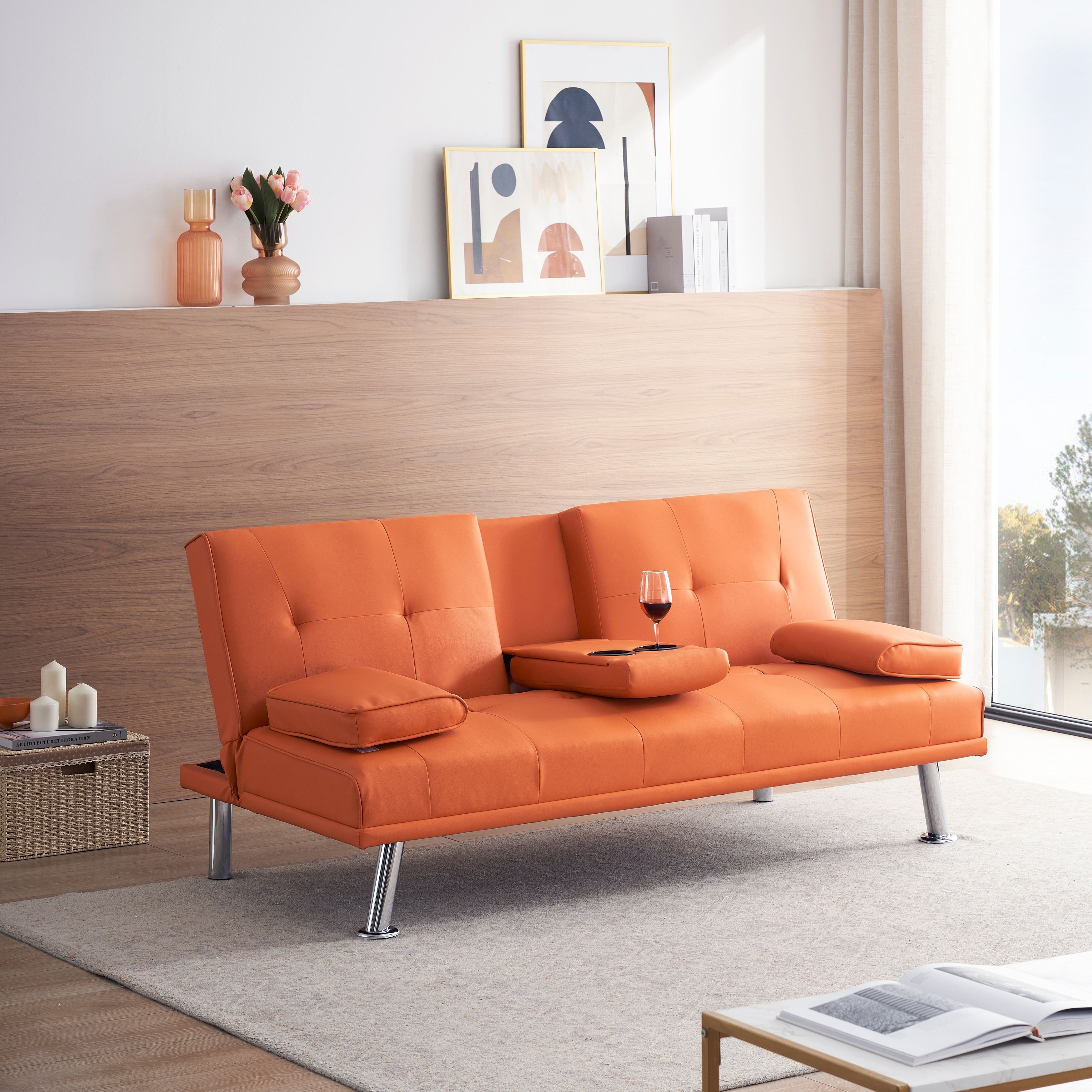 Leather double sofa bed hotsell