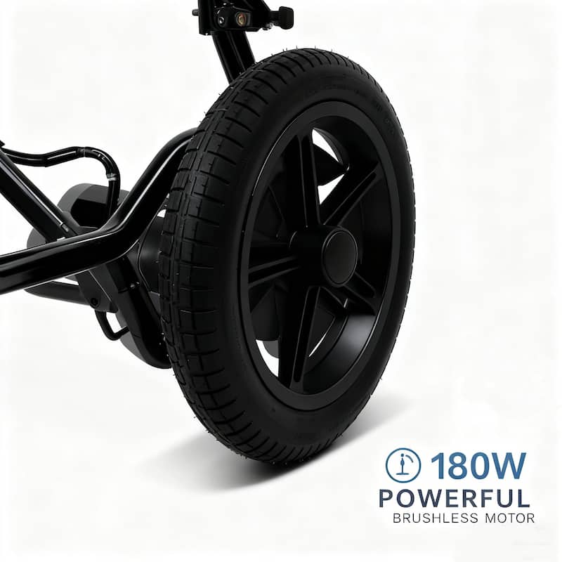 ELEMOVE Electric Wheelchairs 180W Brushless Motor, 8-inch Front & 12-inch Rear Tires, Easy Folding & Multi-Road Adaptability
