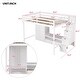 preview thumbnail 4 of 12, White Full Size Solid Wood Loft Bed with Wardrobe and Storage Table