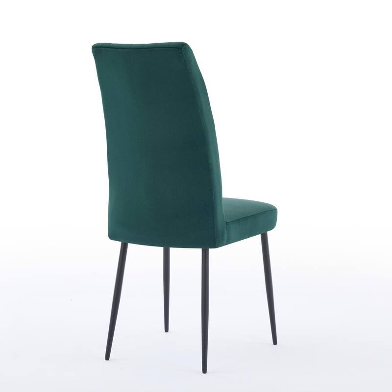 Modern Minimalist Style Velvet Dining Chair, 2-Piece Set with Adjustable Iron foot, for Kitchen and Dining Room, Beige