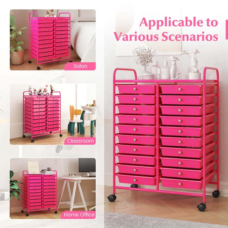 Costway 20 Drawers Rolling Cart Storage Scrapbook Paper Studio - See Details