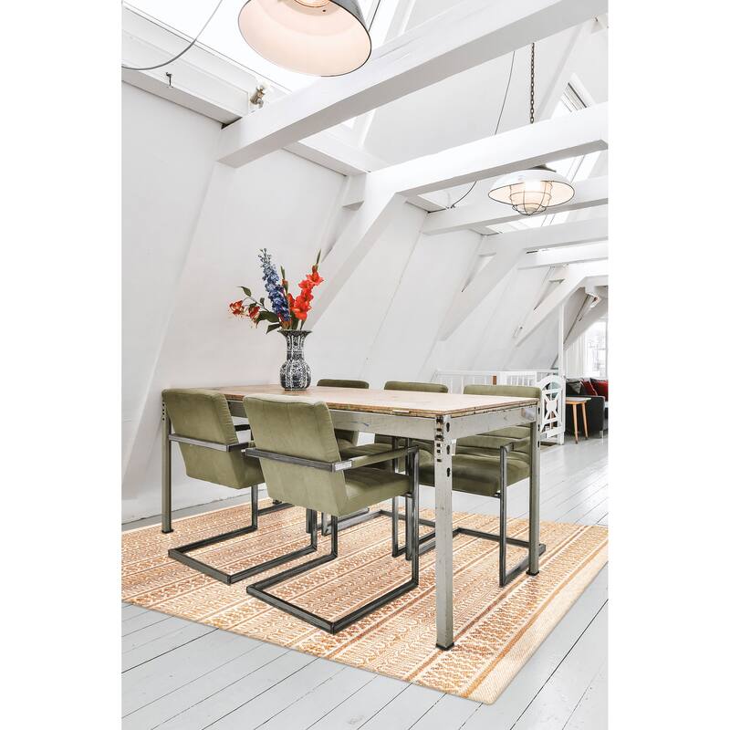 ECARPETGALLERY Flat-Weave Nevada Cream Kilim - 5'3 x 7'4