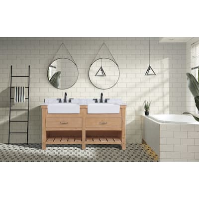 Ari Bath, Marina 60" Bathroom Vanity, Driftwood Finish