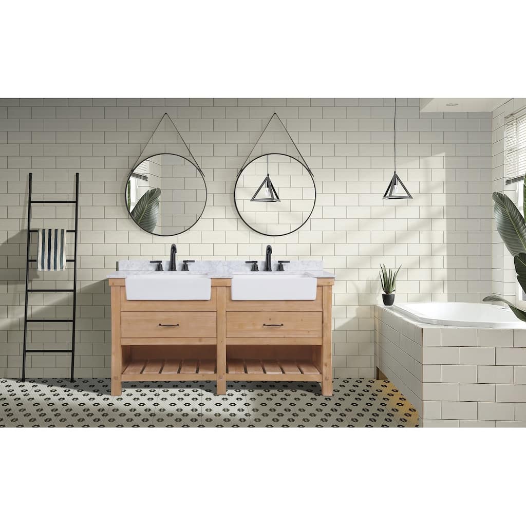 Ari Bath, Marina 60" Bathroom Vanity, Driftwood Finish