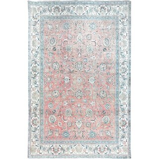 Shahbanu Rugs Pink Old Persian Tabriz Shahbaz Sunset Colors Distressed ...