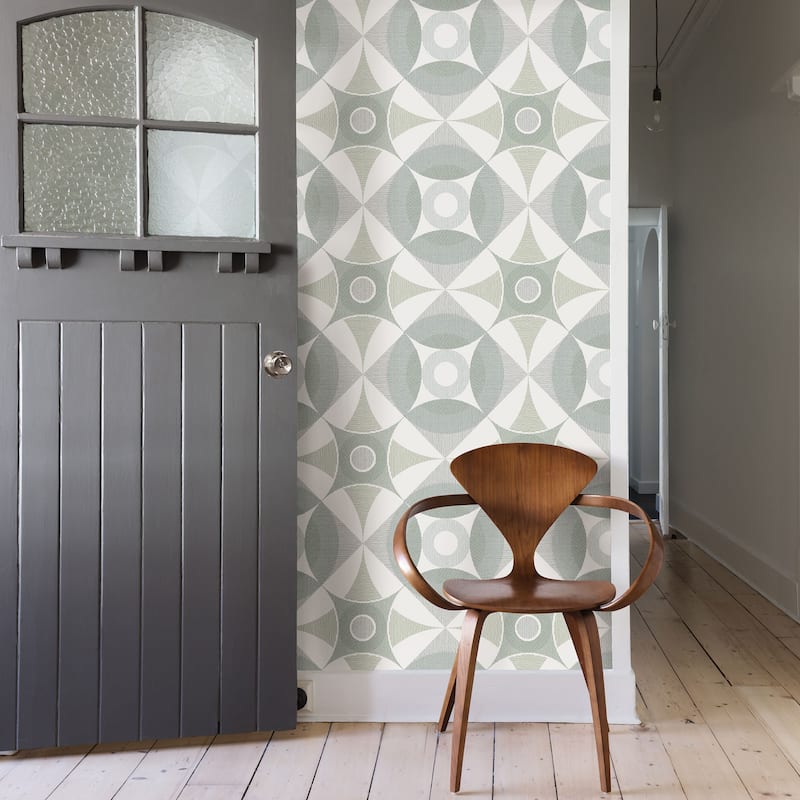A-Street Prints Ellis Sage Geometric Wallpaper