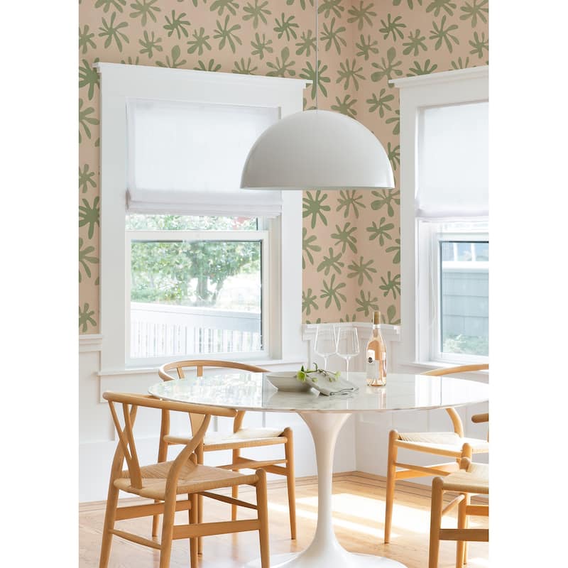 Alja Horvat Blush & Sage Field of Flowers Peel & Stick Wallpaper