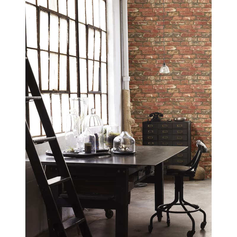 NuWallpaper West End Brick Peel & Stick Wallpaper - 216in x 20.5in x 0.025in