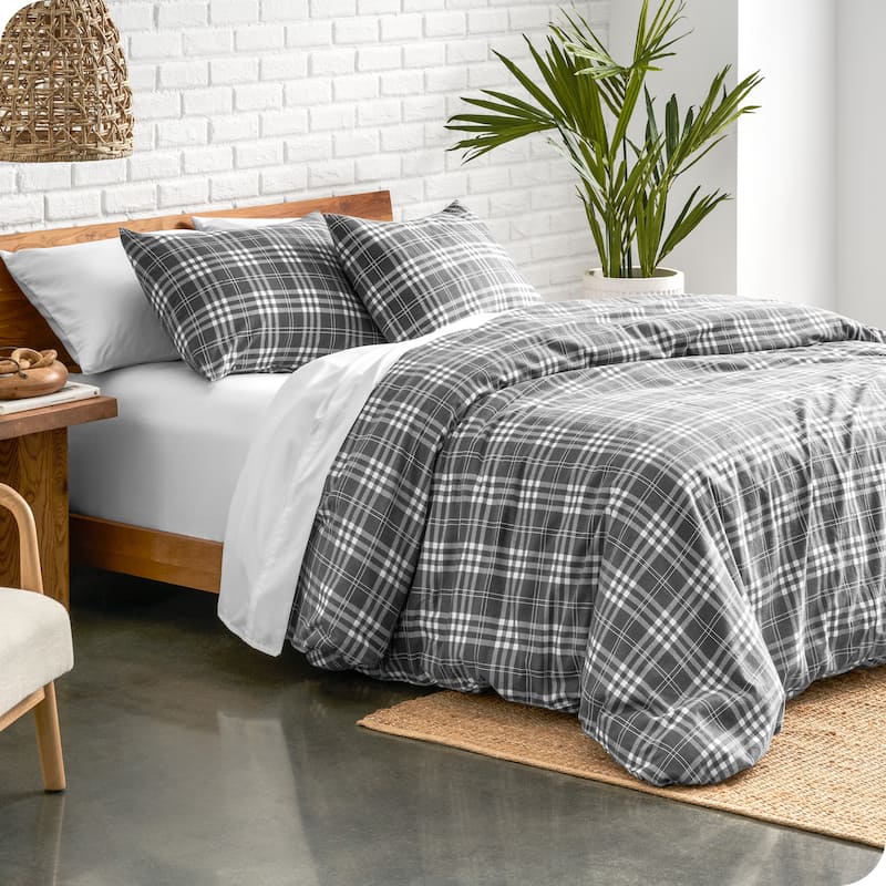 Bare Home Cotton Flannel Duvet Cover and Sham Set