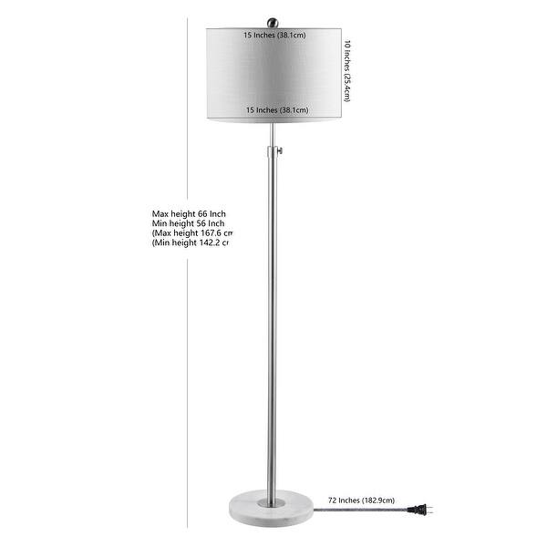 June 65" Adjustable Metal/Marble LED Floor Lamp by JONATHAN Y - 57-65" H x 15" W x 15" D - Overstock - 19671149